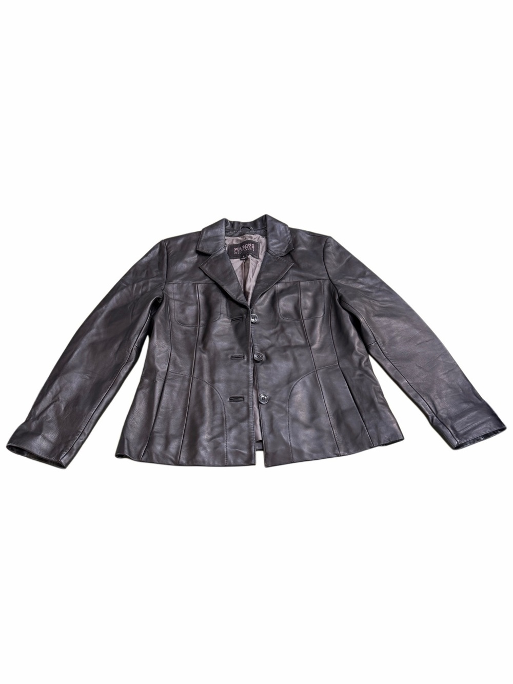 Wilsons Leather Women's Black Button-Up Leather Jacket